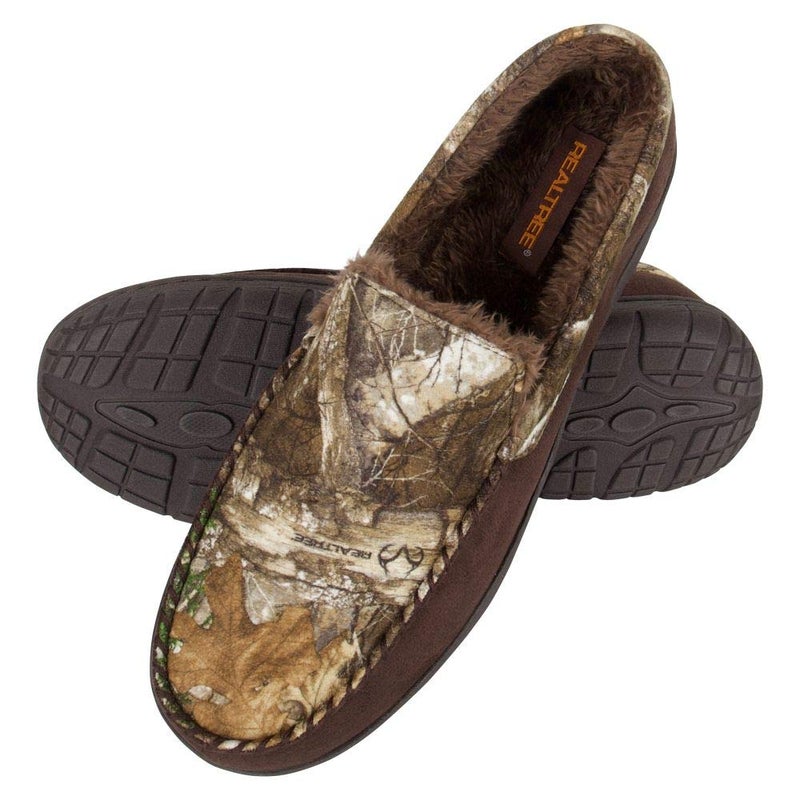 Realtree Men's Memory Foam Camo Moccasin House Slipper Indoor/Outdoor, Camo, Medium - Image 3